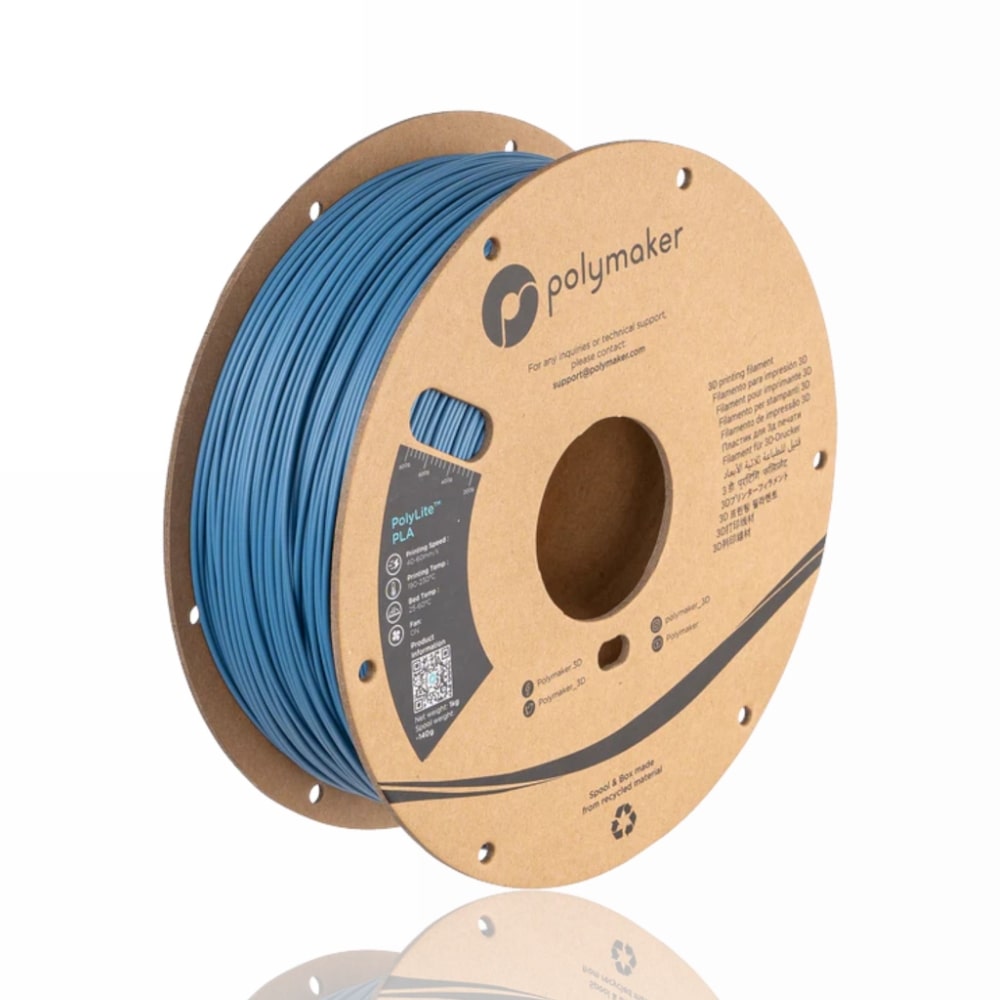 PLA PolyLite 1kg Stone Blue - Polymaker – LINHA ANTIGA (Consultar Descrição)