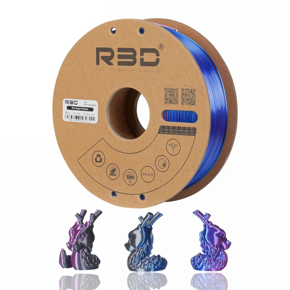 PLA Magic TriColor 1kg (Blue + Purple + Black) - R3D - Image 4