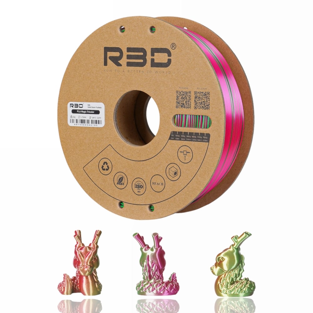 PLA Magic TriColor 1kg (Gold + Green + Fuchsia) - R3D - Image 3