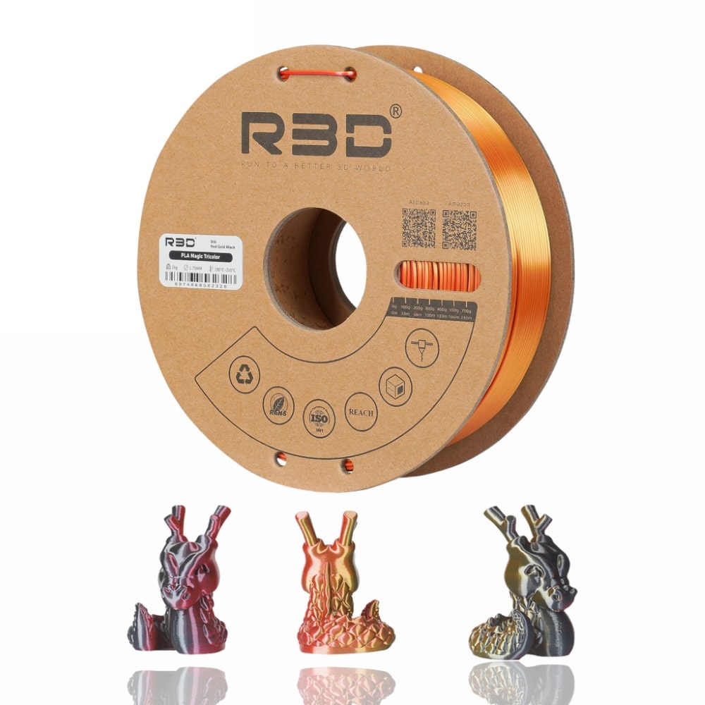 PLA Magic TriColor 1kg (Red + Gold + Black) - R3D - Image 5