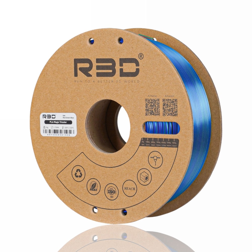 PLA Magic TriColor 1kg (Dark Red + Green + Blue) - R3D