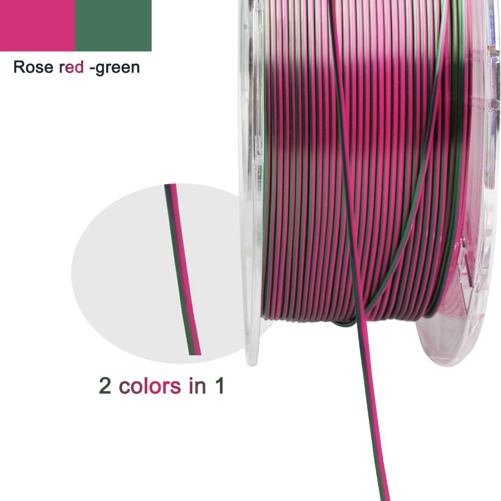 PLA Magic Dual Color 1kg Rose-Red Green - R3D - Image 4