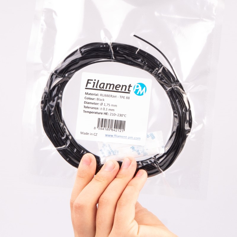 TPE 88 72.5A 10m (Amostra) RUBBERJET FLEX Black ( Mais macio ) - Filament PM