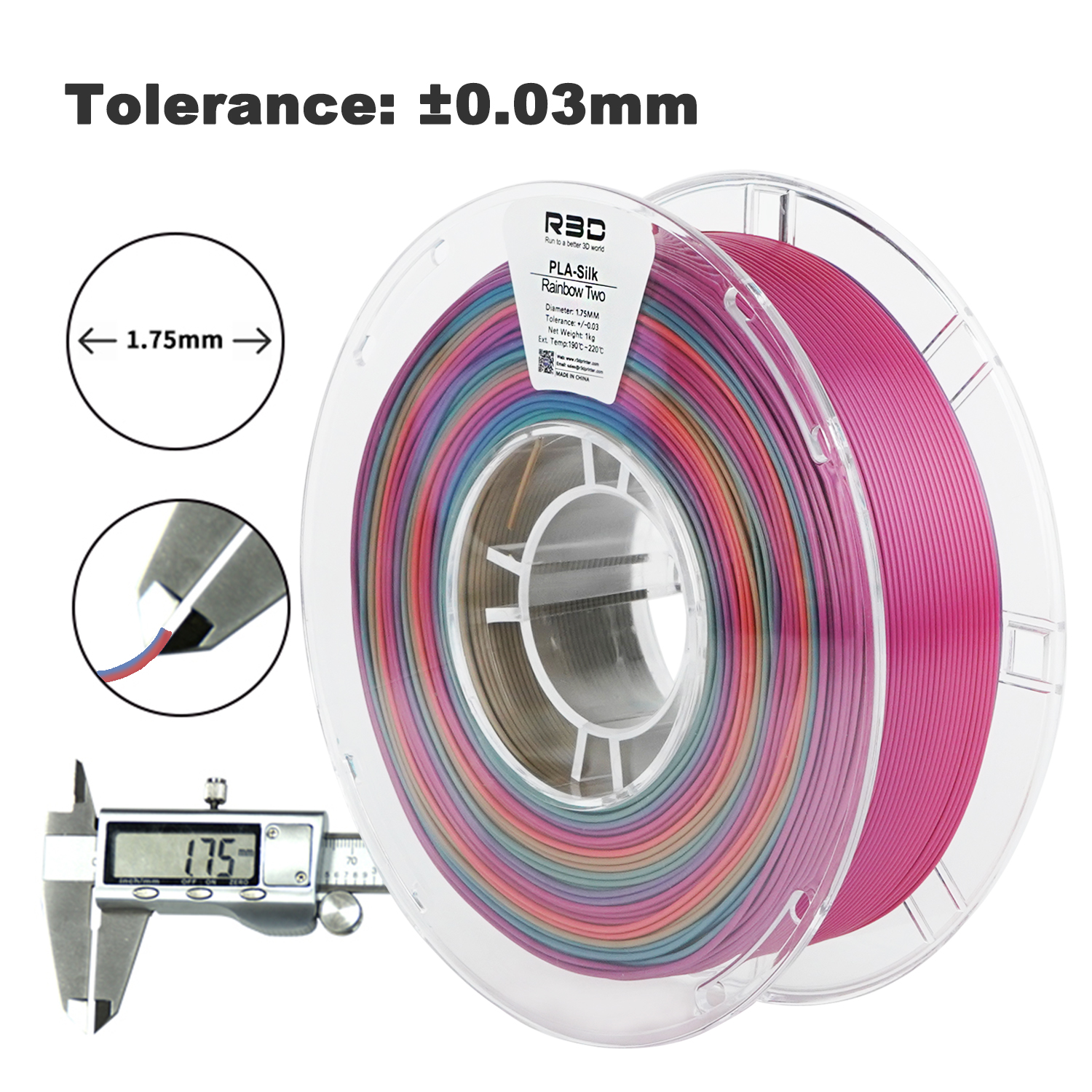 PLA Silk Rainbow 1kg TWO - R3D - Image 5