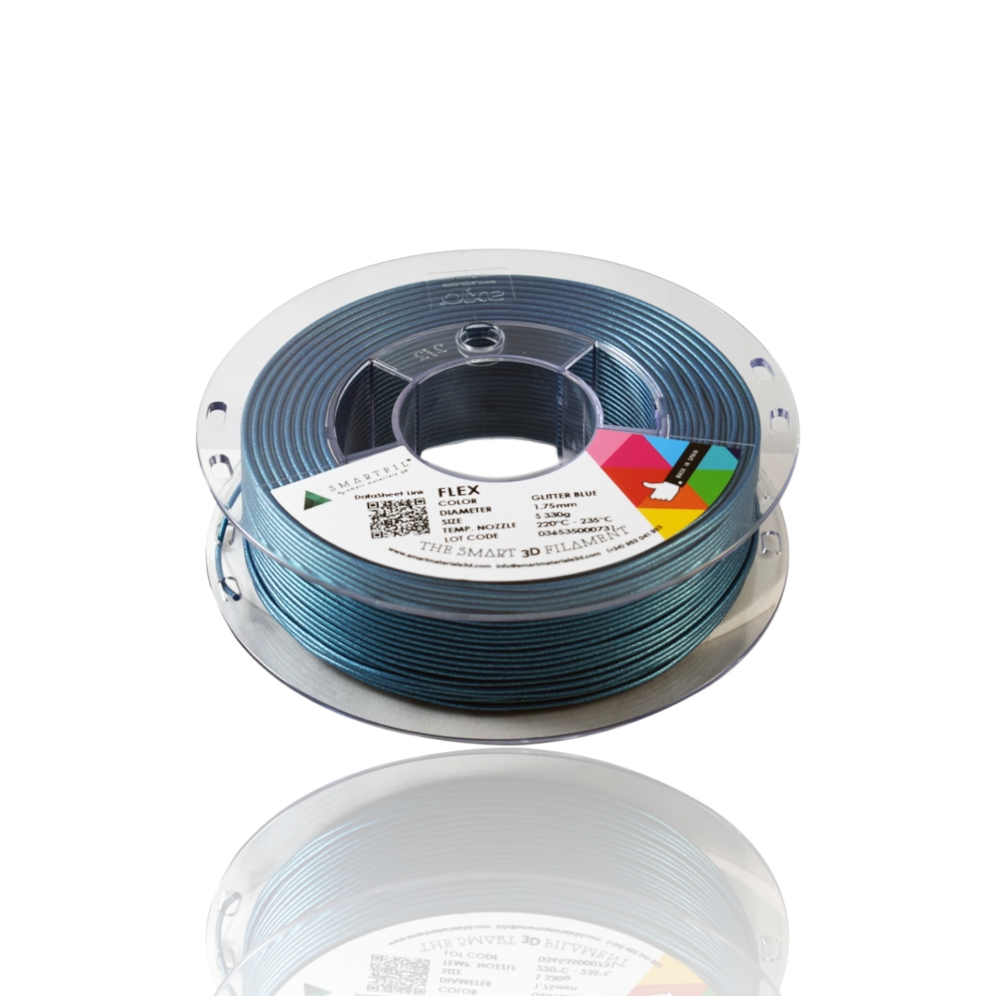 Smartfil TPU Flex 93A Glitter Blue M 750g - Smart Materials 3D - Image 8