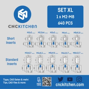 Threaded insert - SET XL M2-M8 (640pcs) - CNC Kitchen