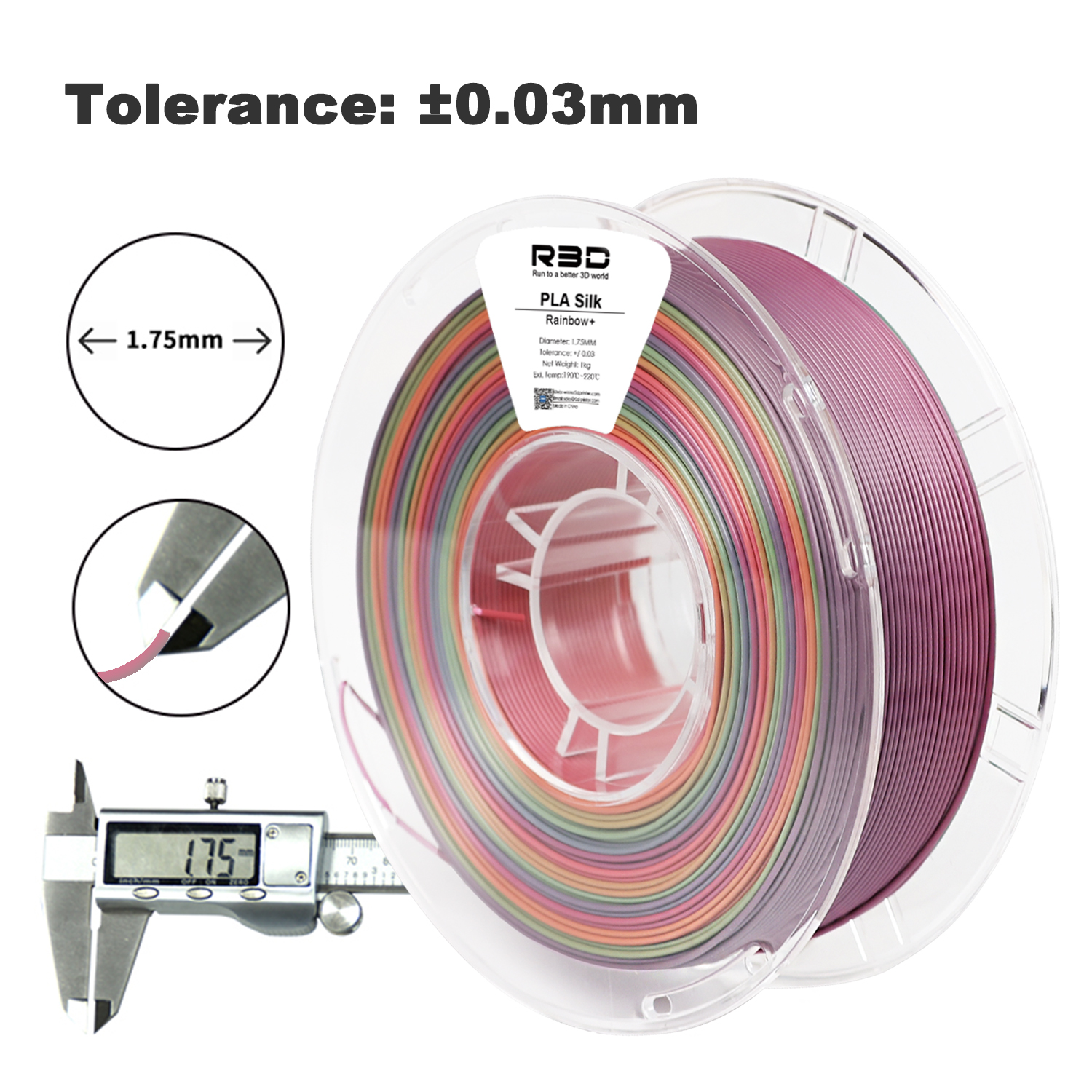 PLA Silk Rainbow 1kg PLUS - R3D - Image 5