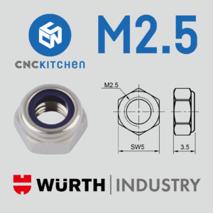 50 Porcas Freiadas Nyloc M2,5 Lock Nuts - CNC Kitchen