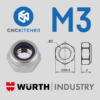 50 Porcas Freiadas Nyloc M3 Lock Nuts - CNC Kitchen