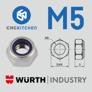 50 Porcas Freiadas Nyloc M5 Lock Nuts - CNC Kitchen