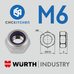 50 Porcas Freiadas Nyloc M6 Lock Nuts - CNC Kitchen