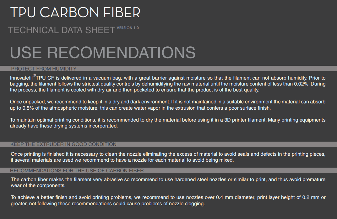 INNOVATEFIL TPU FC 90A CARBON FIBER CF M 500g Natural - Smart Materials 3D - Image 8
