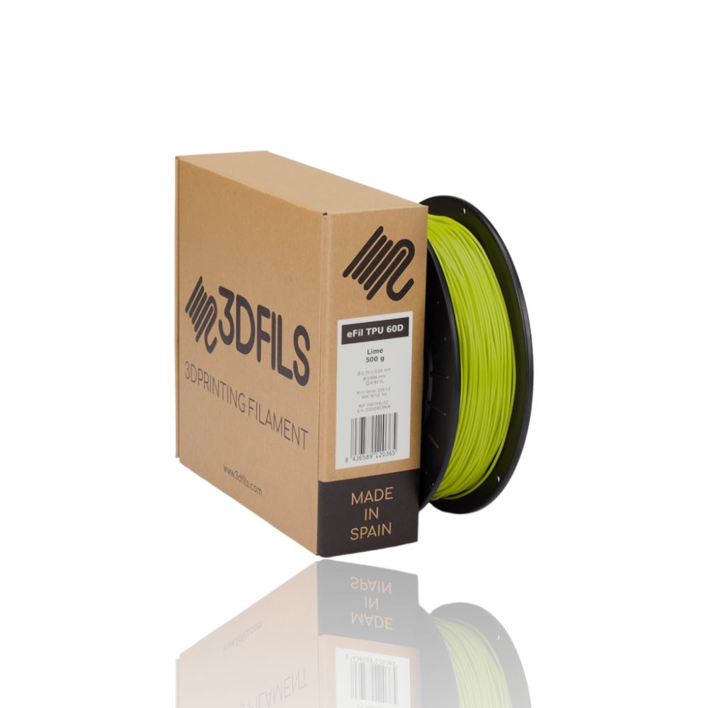 eFil TPU 60D 500g Lime - 3DFILS - Image 4