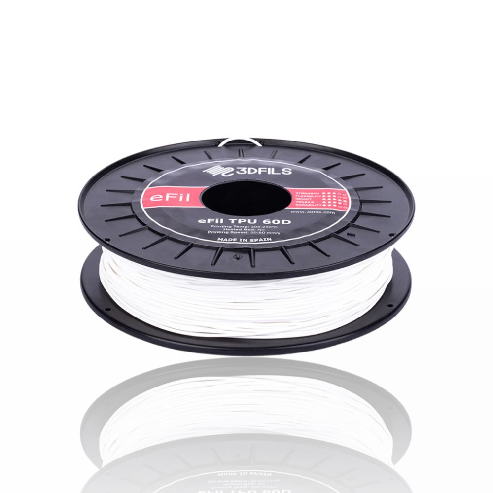 eFil TPU 60D 1kg White - 3DFILS - Image 2