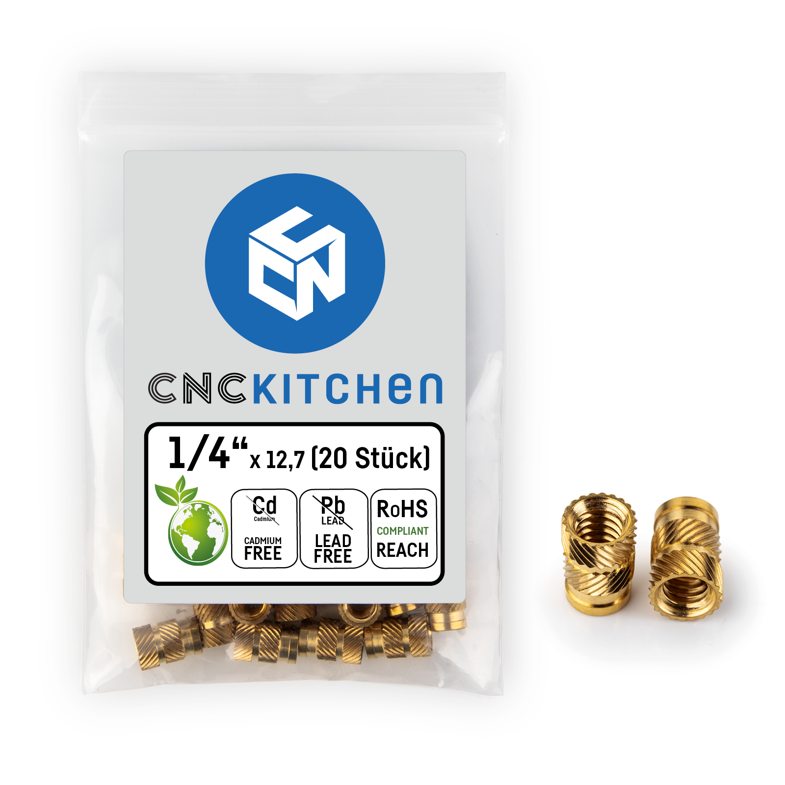 Threaded inserts 1/4" 20 pcs - CNC Kitchen