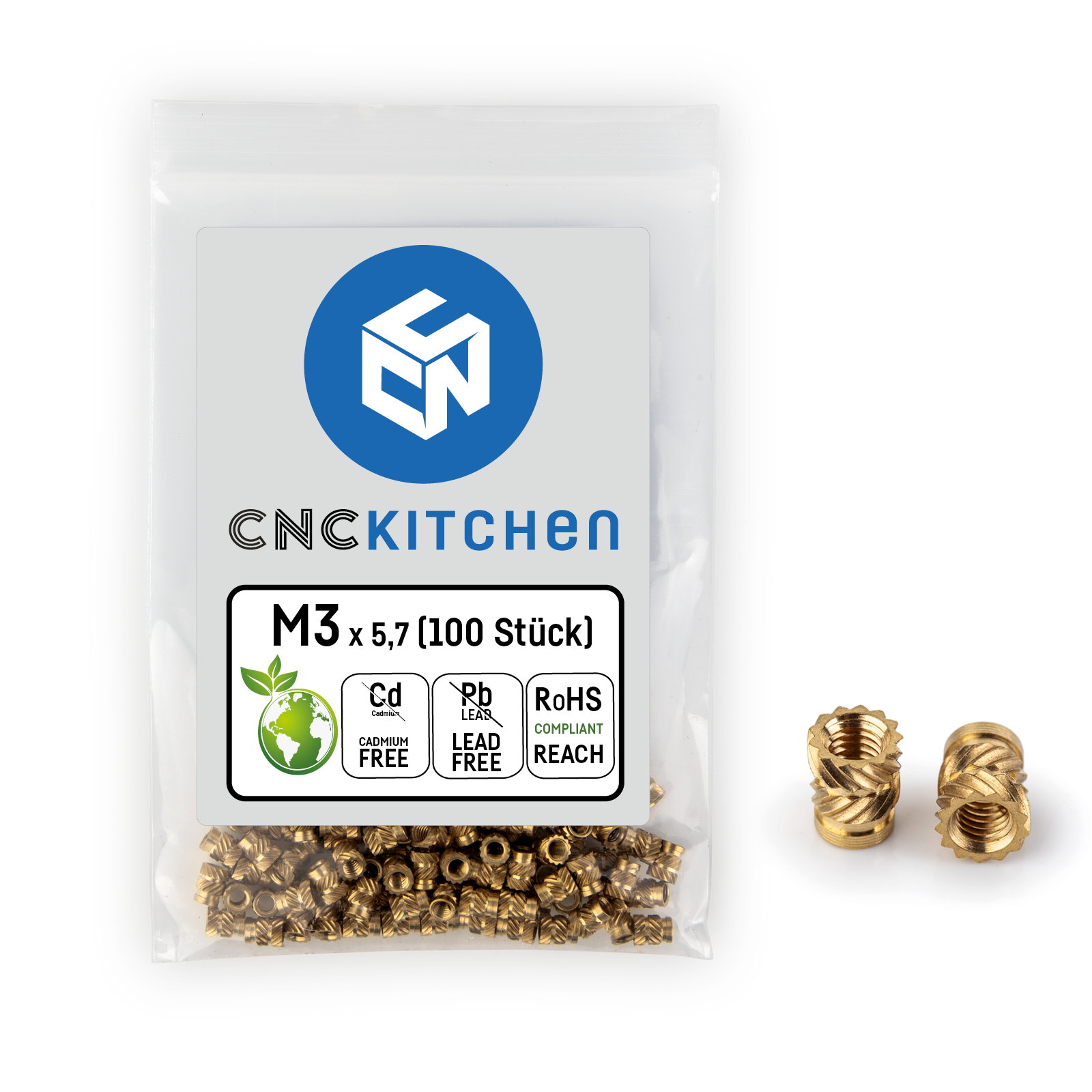 Threaded inserts - M3 standard 100 pcs - CNC Kitchen