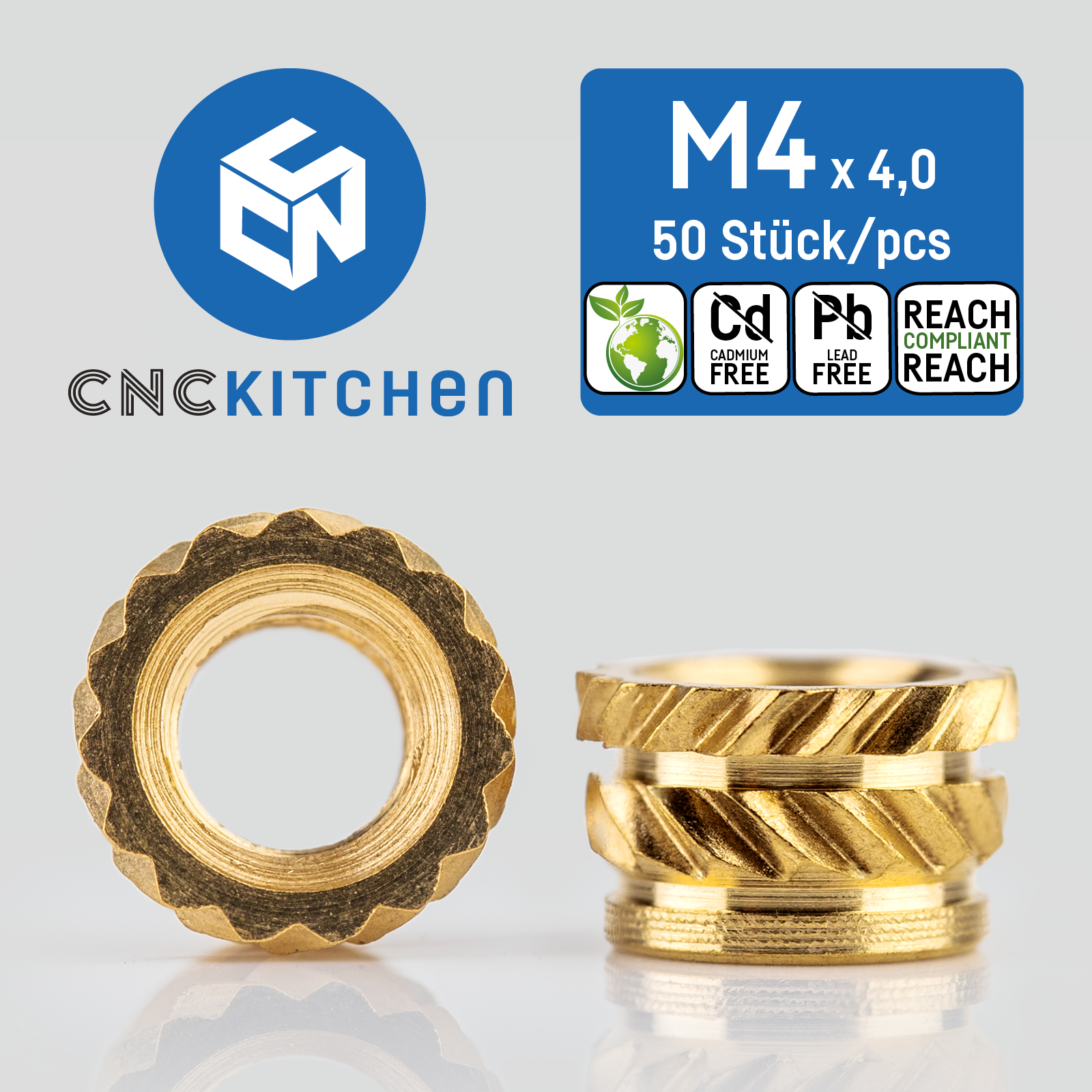 Threaded inserts - M4 short 50 pcs - CNC Kitchen - Image 6