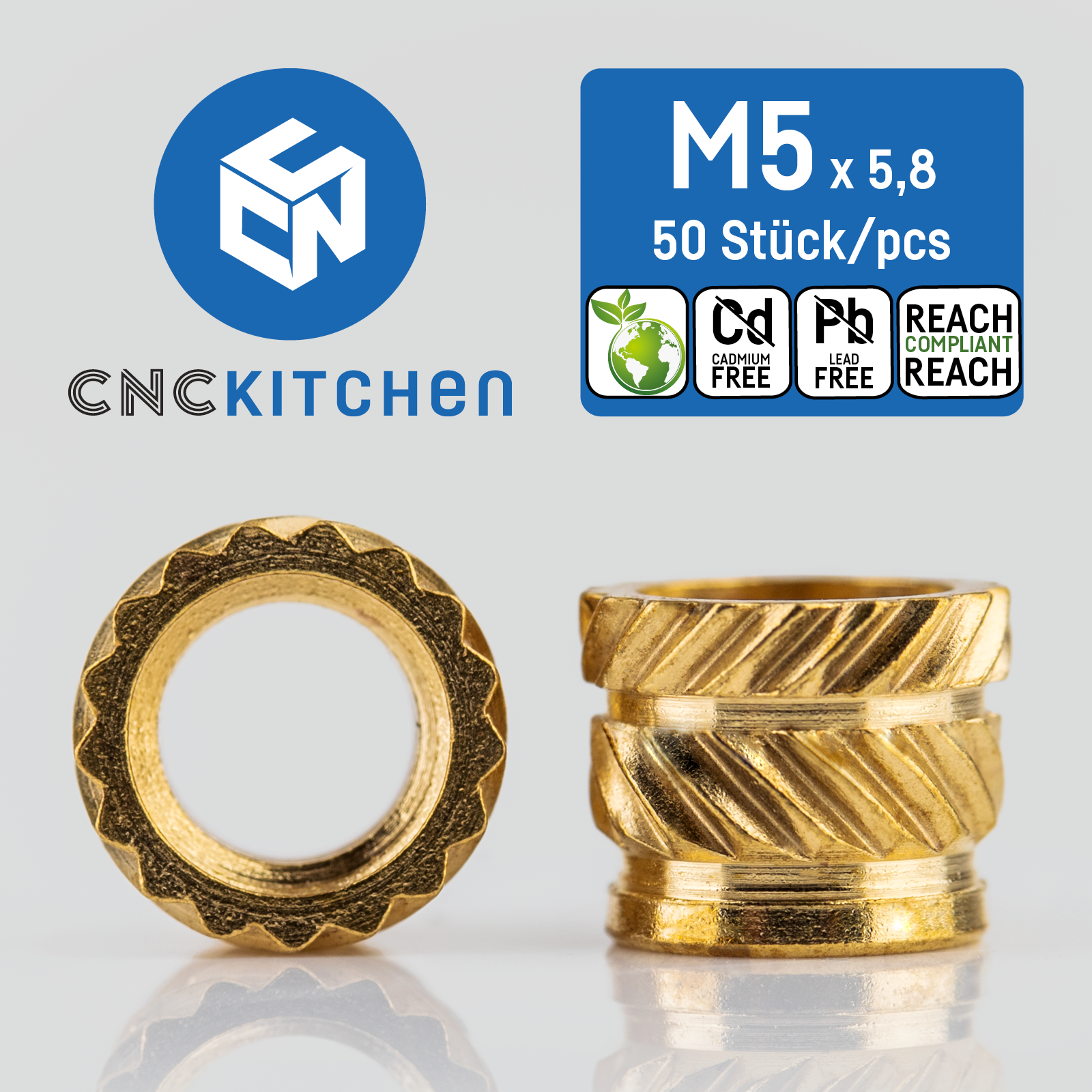 Threaded inserts - M5 short 50 pcs - CNC Kitchen - Image 6