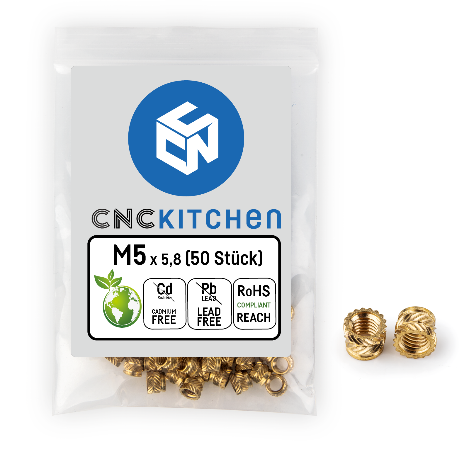 Threaded inserts - M5 short 50 pcs - CNC Kitchen