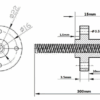 100mm Varão trapezoidal T8 Lead Passo 8mm Pitch 2mm ( lead screw ) - AIMSOAR
