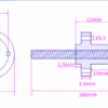 100mm Varão trapezoidal T8 Lead Passo 8mm Pitch 2mm ( lead screw ) - AIMSOAR