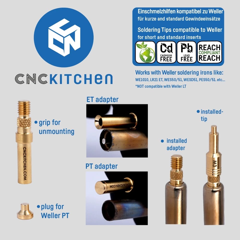 Adaptador Soldering Tips Adapter Compatible with Weller ET - CNC Kitchen - Image 4