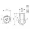 0.3mm C-SERIES Latão Revestido a Níquel Nozzle V6 (compatível com E3D Electroplated nickel plated high Temp H59 ) - AIMSOAR