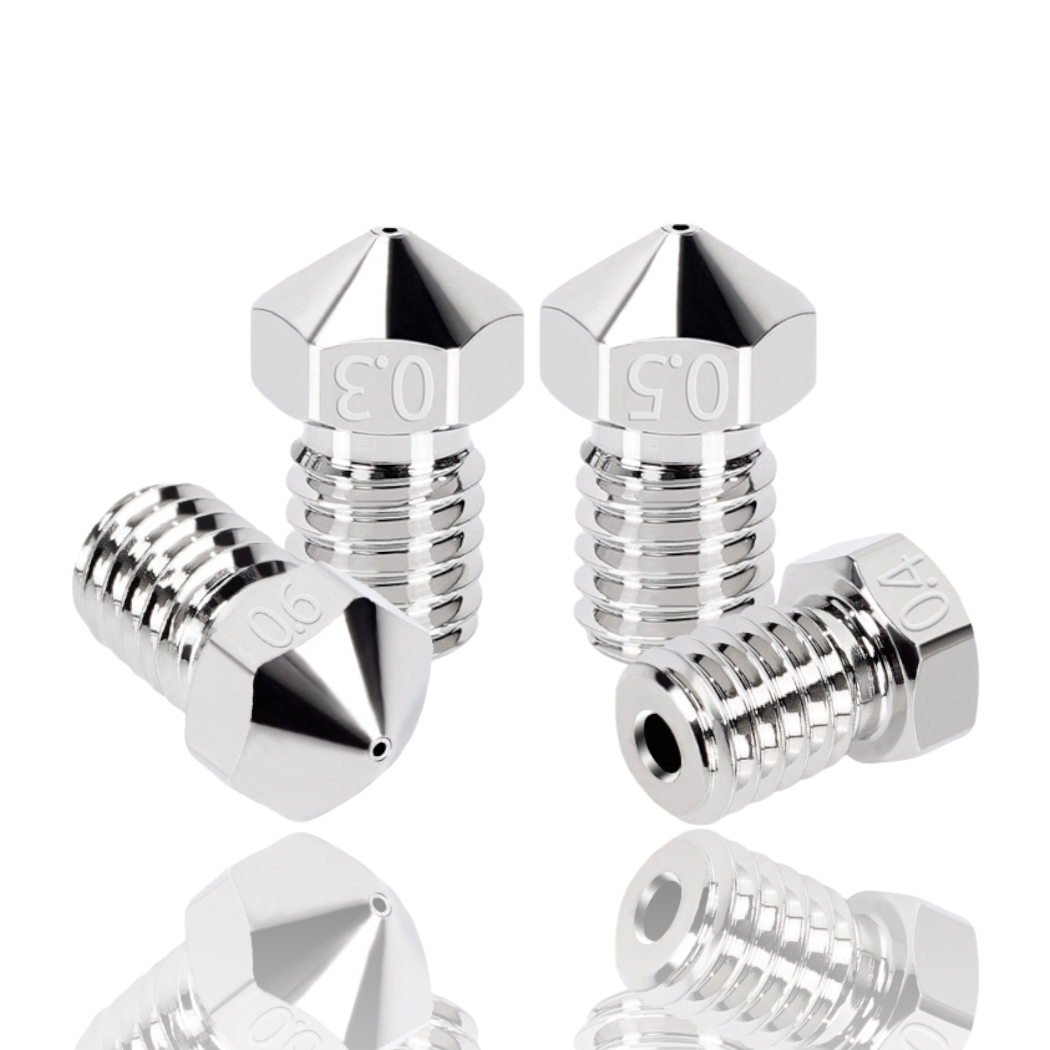 0.3mm C-SERIES Latão Revestido a Níquel Nozzle V6 (compatível com E3D Electroplated nickel plated high Temp H59 ) - AIMSOAR - Image 4