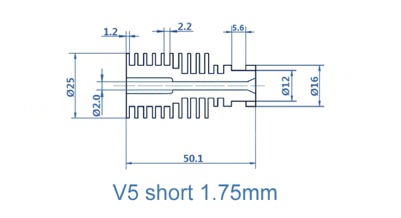 Heat Sink Remote V5 Clone Alumínio, modelo para filamento 1.75mm ( Heatsink bloco de aquecimento compatível com E3D V6 clone) - AIMSOAR - Image 12