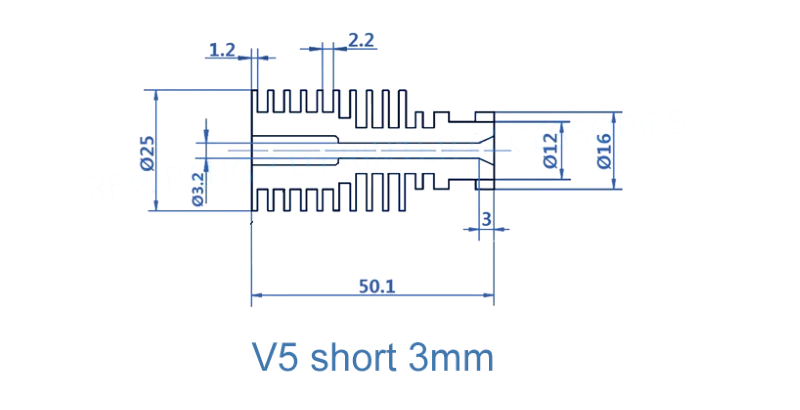 Heat Sink Remote V5 Clone Alumínio, modelo para filamento 1.75mm ( Heatsink bloco de aquecimento compatível com E3D V6 clone) - AIMSOAR - Image 11