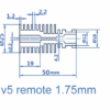 Heat Sink Remote V5 Clone Alumínio, modelo para filamento 1.75mm ( Heatsink bloco de aquecimento compatível com E3D V6 clone) - AIMSOAR