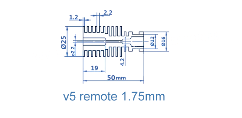 Heat Sink Remote V5 Clone Alumínio, modelo para filamento 1.75mm ( Heatsink bloco de aquecimento compatível com E3D V6 clone) - AIMSOAR - Image 9