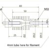 KIT montado Hotend 12V E3D V5 Remote Extruder Clone PTFE (compatível com E3D) - AIMSOAR