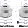 Polia para Correia 6mm GT2 40 Dentes 17mm 6.35mm Furo Alumínio ( GT2 timing belt pulley) - AIMSOAR