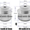 Polia para Correia 10mm GT2 40 Dentes 21mm 5mm Furo Alumínio ( GT2 timing belt pulley) - AIMSOAR