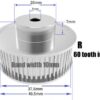 Polia para Correia 10mm GT2 60 Dentes 22mm 5mm Furo Alumínio ( GT2 timing belt pulley) - AIMSOAR