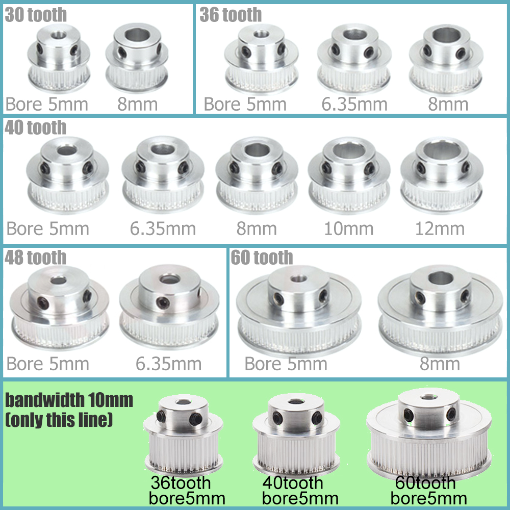Polia para Correia 6mm GT2 80 Dentes 18mm 5mm Furo Alumínio ( GT2 timing belt pulley) - AIMSOAR - Image 2