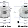 Polia para Correia 6mm GT2 36 Dentes 17mm 6.35mm Furo Alumínio ( GT2 timing belt pulley) - AIMSOAR