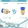 PC6-1/8 Conector Pneumático Vazado para tubo PTFE 6mm (Filamento 3mm) Quick Push-In  - AIMSOAR