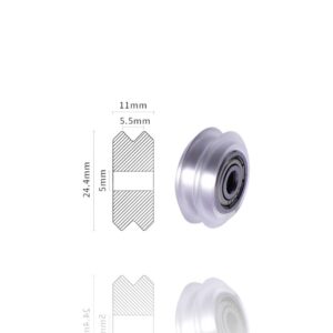 Rolamento 625zz 5mm Transparente  Revestidos para T/V-Slot V-Type POM (roda Pulley V wheel compatível com Creality, ANET e outras marcas) - AIMSOAR