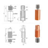 Heat Break Bi-Metal TITÂNIO Cobre E3D V6 Clone com Rosca ( Heatbreak titanium alloy red copper Copper thread) - AIMSOAR