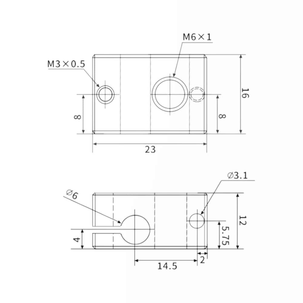 E3D Heater Block para Sensor PT100 - AIMSOAR - Image 3