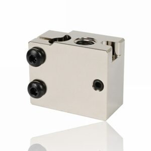 Heat Block Volcano PT100 Clone Cobre Niquelado (Heatblock bloco de aquecimento compatível com E3D Volcano clone) - AIMSOAR