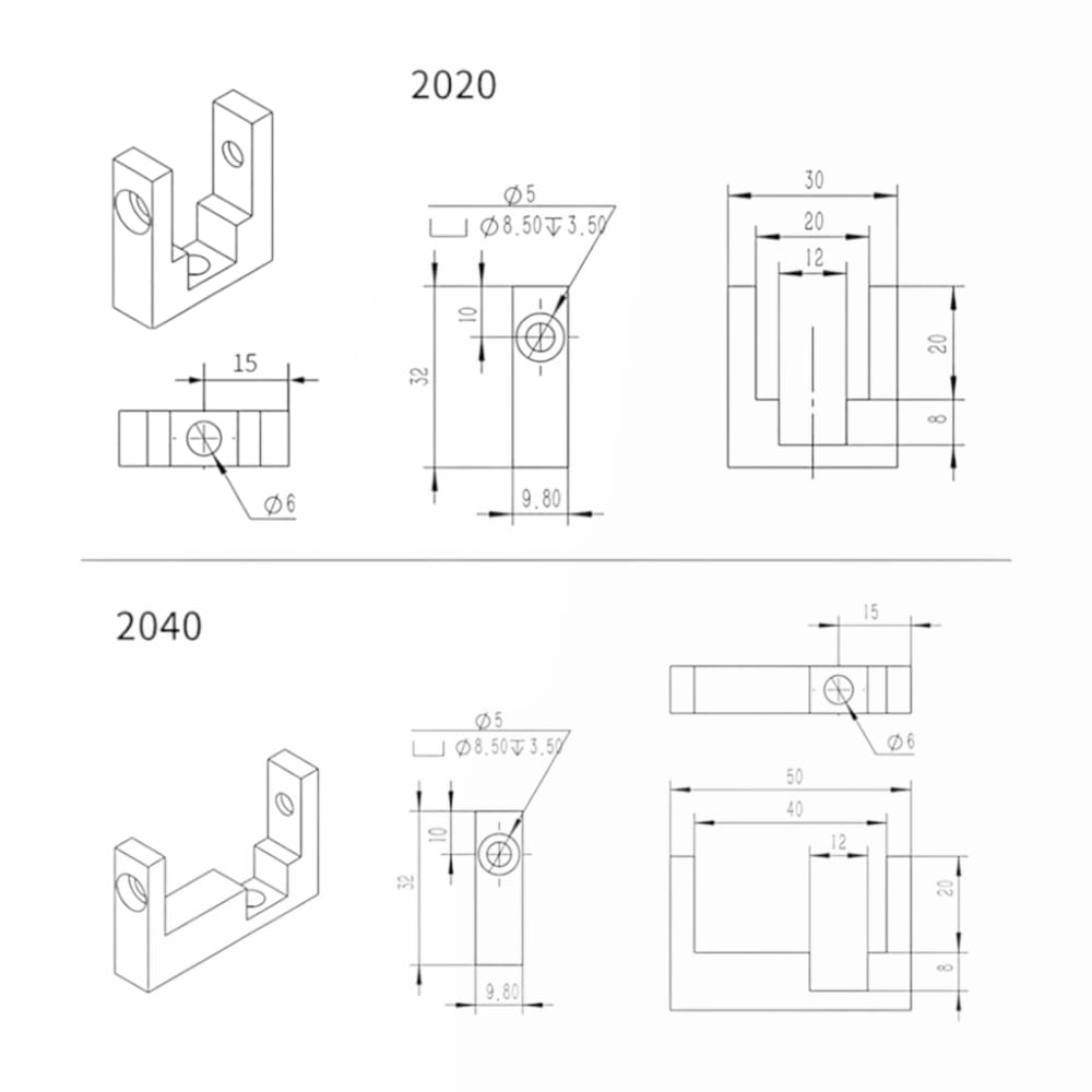 Bloco de Fixação Rail Voron 2020 - AIMSOAR - Image 4