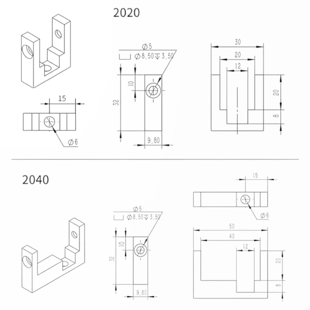 Bloco de Fixação Rail Voron 4020 - AIMSOAR - Image 4