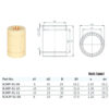 Rolamento autolubrificante Plastico RJMP01-12 12mm (Self-lubricating Plastic linear bearing ) - AIMSOAR