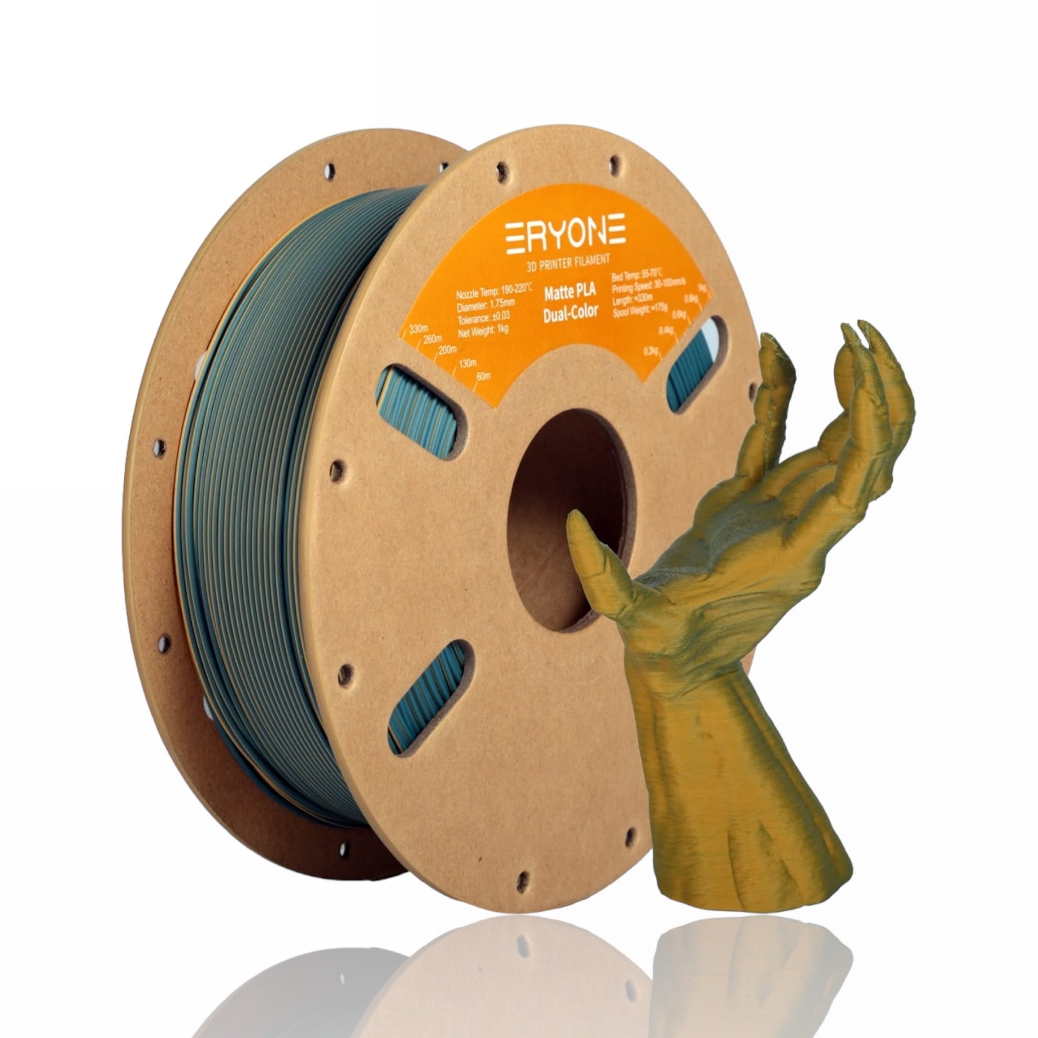 PLA Matte Dual-Color 1kg (Dusty Blue + Mustard Yellow) - ERYONE