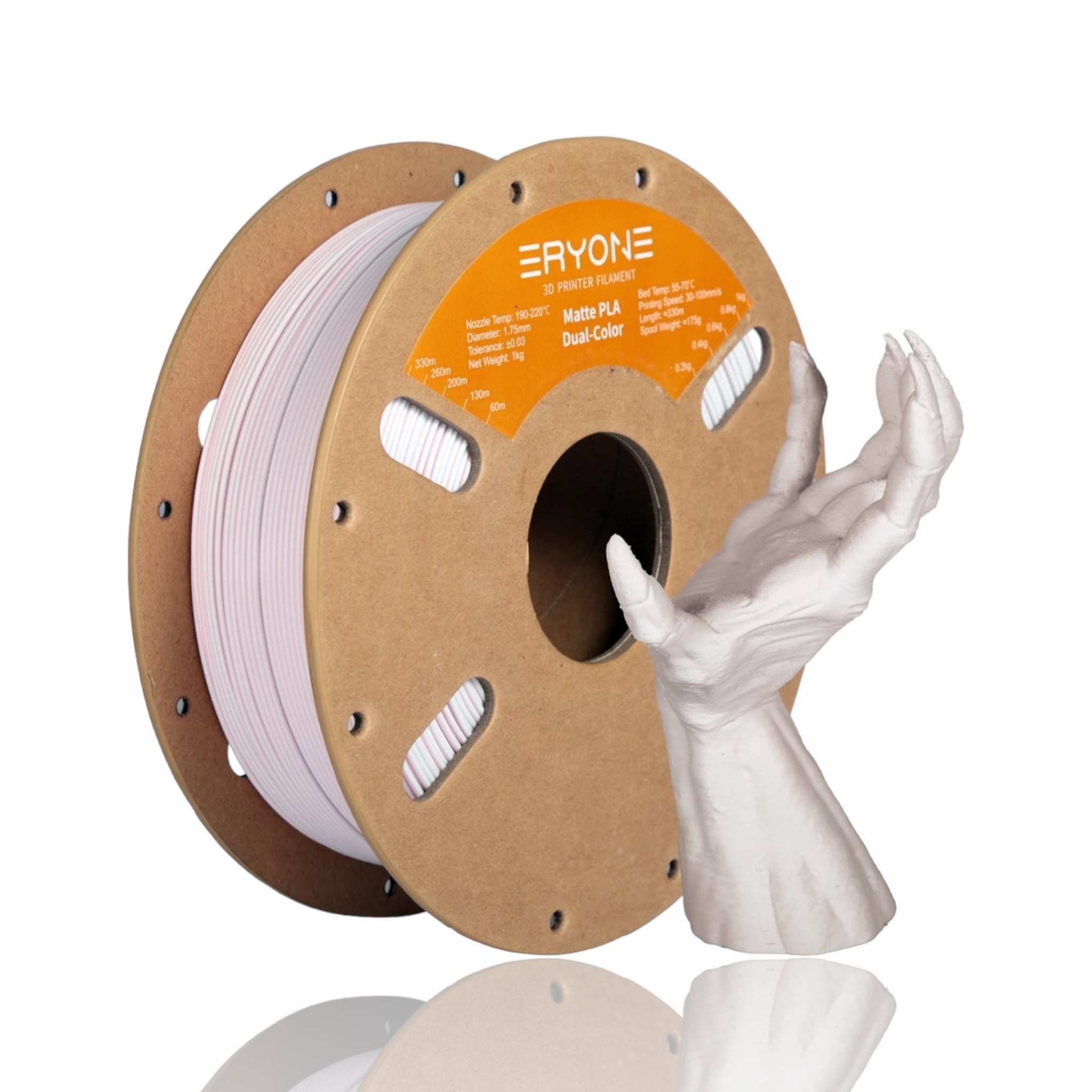PLA Matte Dual-Color 1kg (Pink + White) - ERYONE