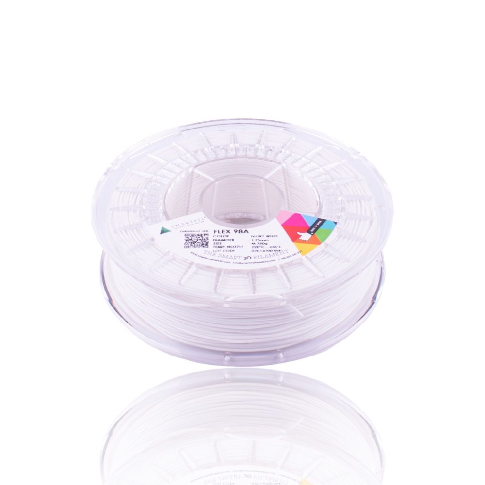 Smartfil TPU Flex 98A IVORY WHITE M 750g - Smart Materials 3D