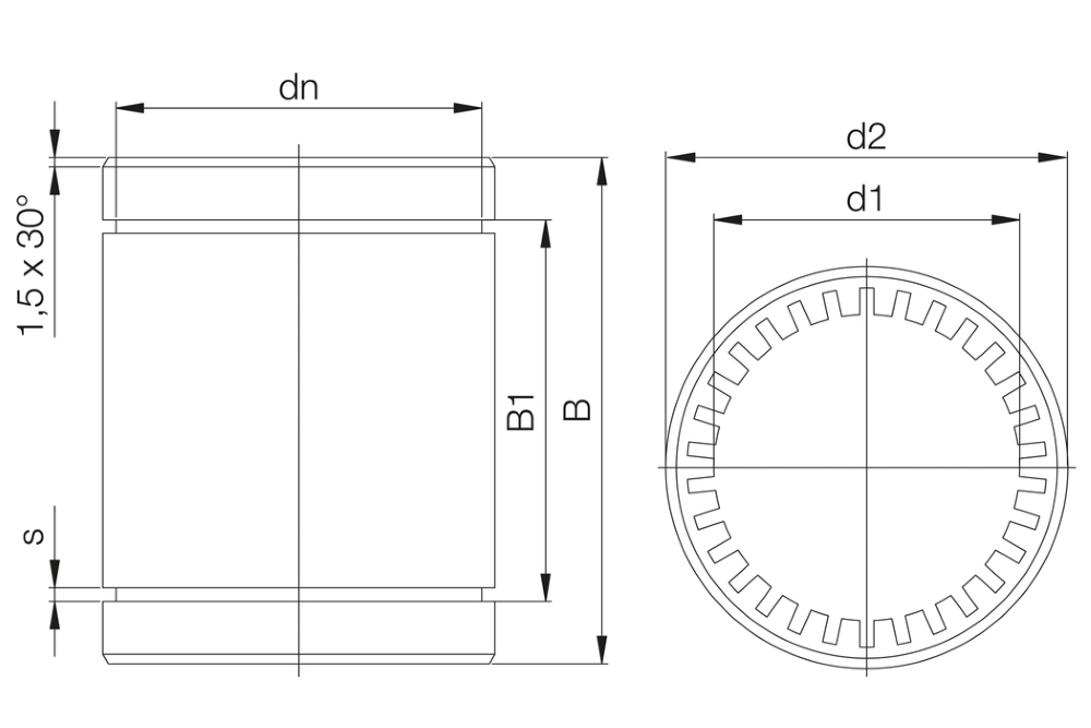 Rolamento Linear 8mm Casquilho Linear Deslizante drylin® R, RJ4JP-01-08 (LM8UU LMU8) - igus - Image 2